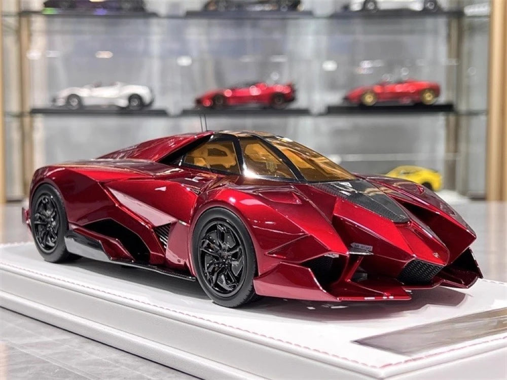 [CE] 1:18 Lamborghini 2013 Egoista Stripe glanzend rood modelauto Hars