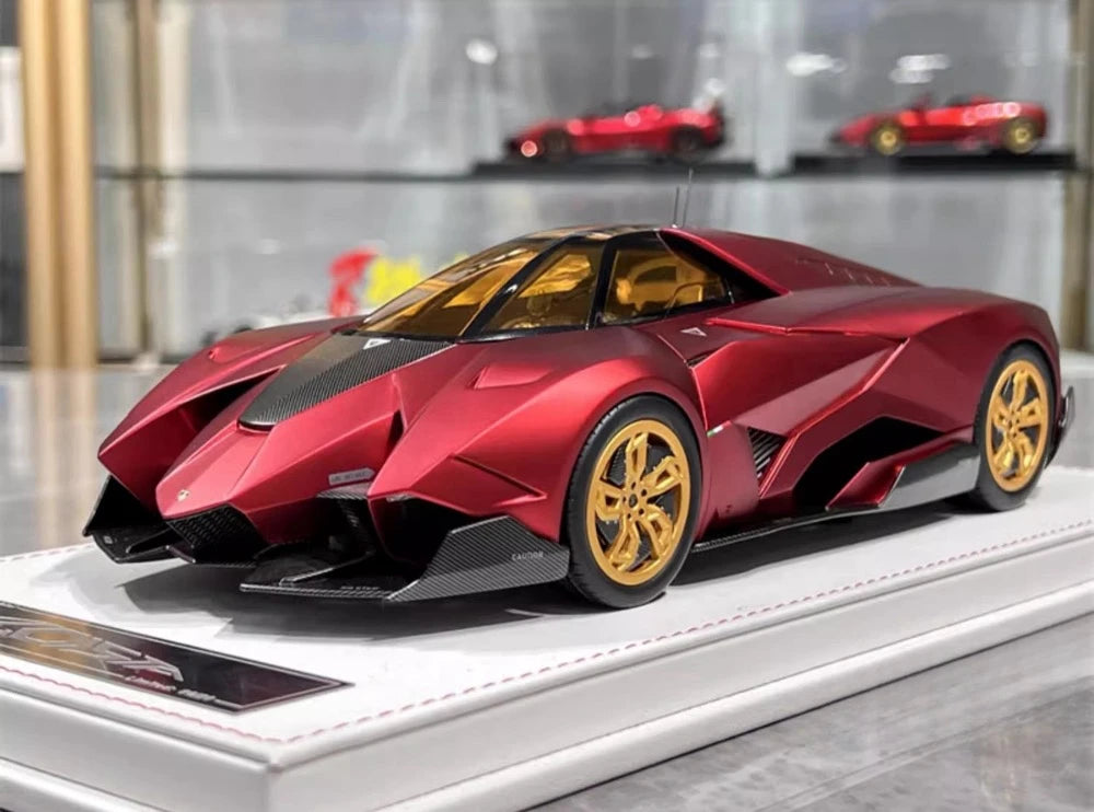 [CE] 1:18 Lamborghini 2013 Egoista Stripe mat rood modelauto Hars