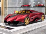 [CE] 1:18 Lamborghini 2013 Egoista Stripe mat rood modelauto Hars