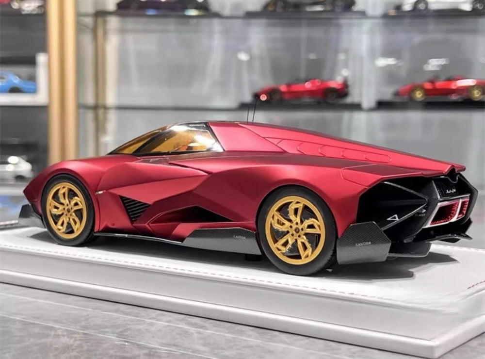 [CE] 1:18 Lamborghini 2013 Egoista Stripe mat rood modelauto Hars