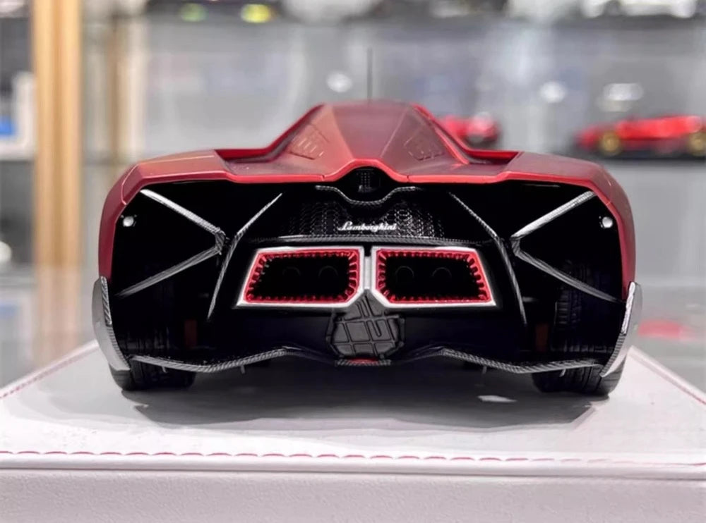 [CE] 1:18 Lamborghini 2013 Egoista Stripe opaco rosso modellino di auto resina