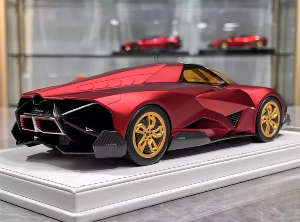 [CE] 1:18 Lamborghini 2013 Egoista Stripe opaco rosso modellino di auto resina