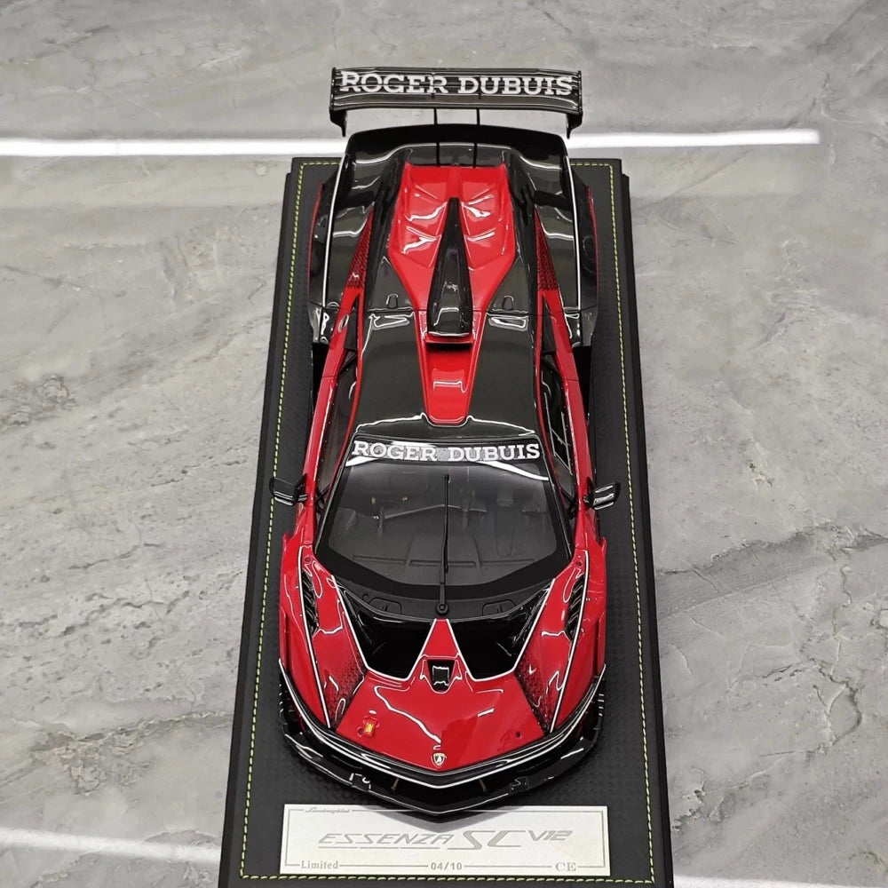[CE] 1:18 Lamborghini 2020 Essenza SCV12 Red Model Car Resin