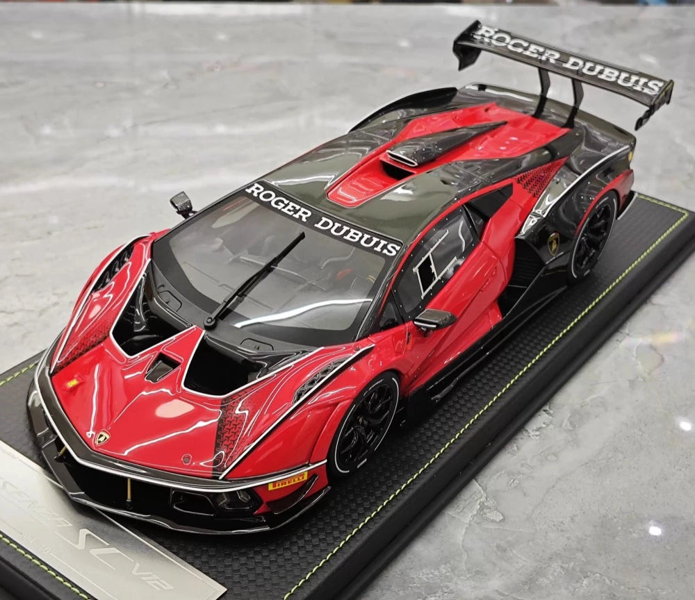 [CE] 1:18 Lamborghini 2020 Essenza SCV12 rood modelauto Hars