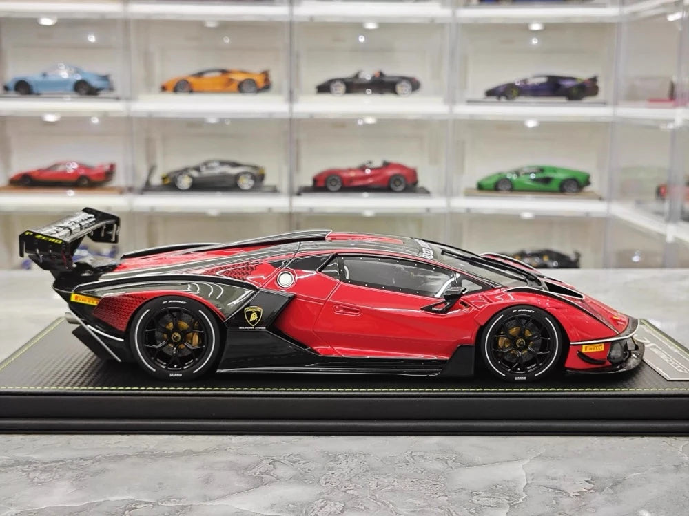 [CE] 1:18 Lamborghini 2020 Essenza SCV12 Red Model Car Resin