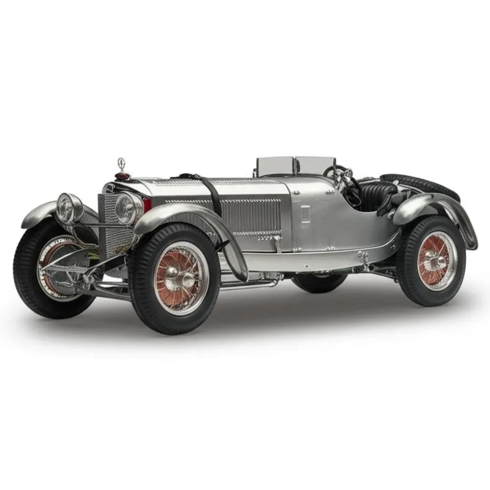 [CMC] 1:18 Mercedes-Benz 1930 SSK bianco Elephant trasparente Finish modellino di auto Die-Cast
