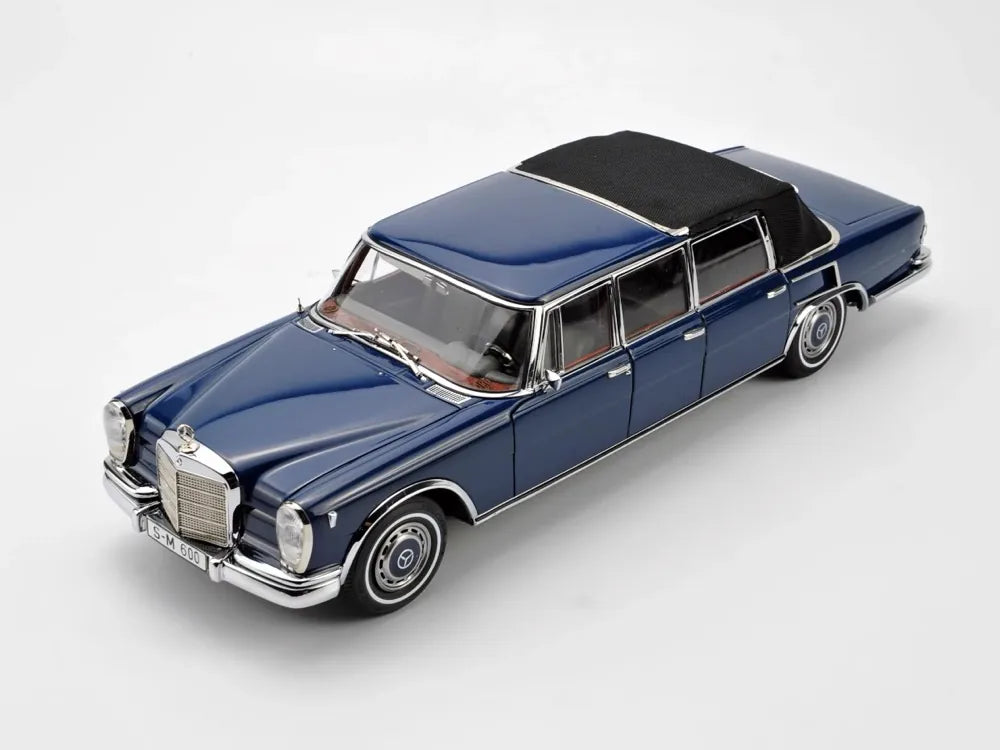 [CMC] 1:18 Mercedes-Benz 1965 600 Pullman W100 Landaulet blu modellino di auto Die-Cast