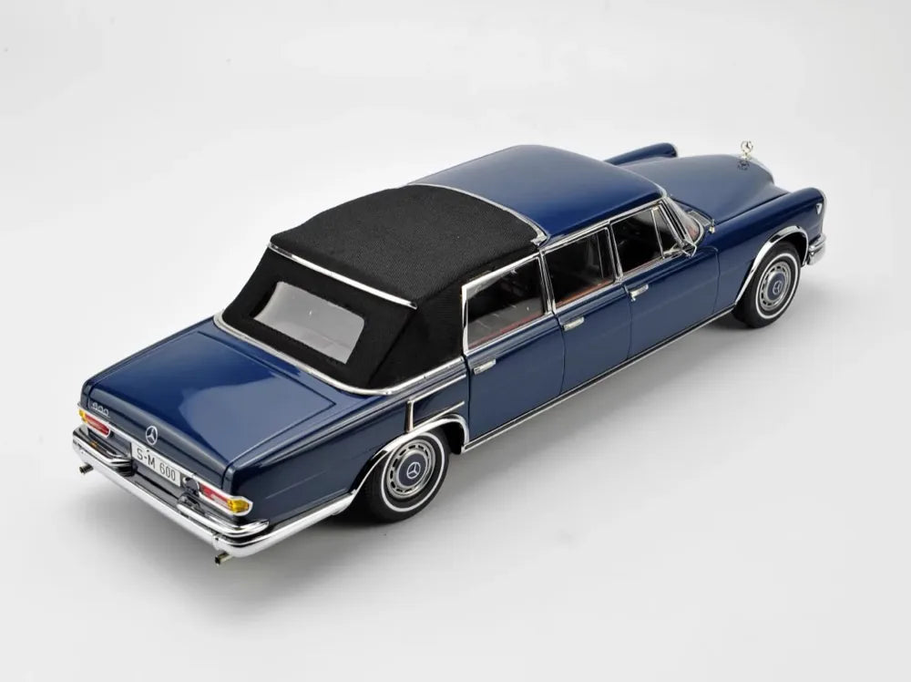 [CMC] 1:18 Mercedes-Benz 1965 600 Pullman W100 Landaulet blu modellino di auto Die-Cast