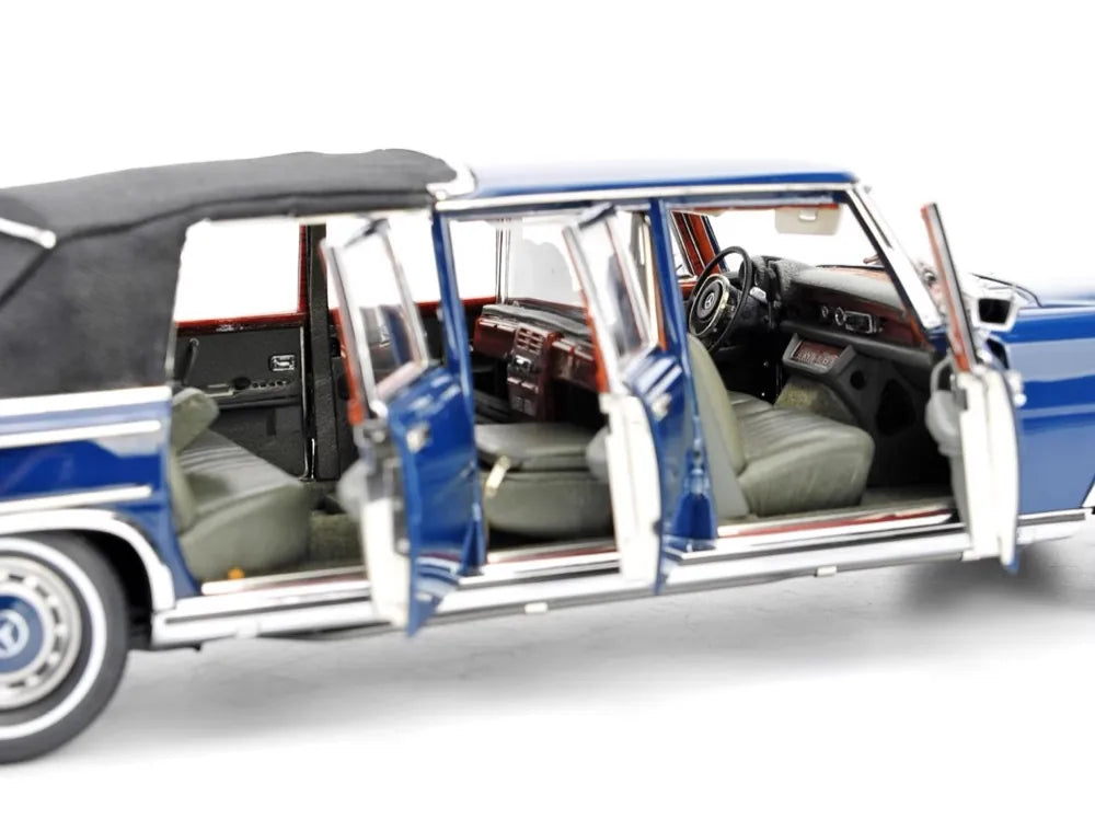 [CMC] 1:18 Mercedes-Benz 1965 600 Pullman W100 Landaulet blu modellino di auto Die-Cast