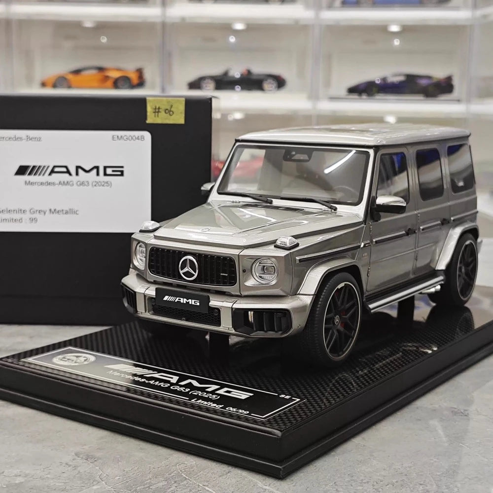 [Dino Model] 1:18 Mercedes-Benz 2025 G63 AMG Glossy Silver Model Car Resin