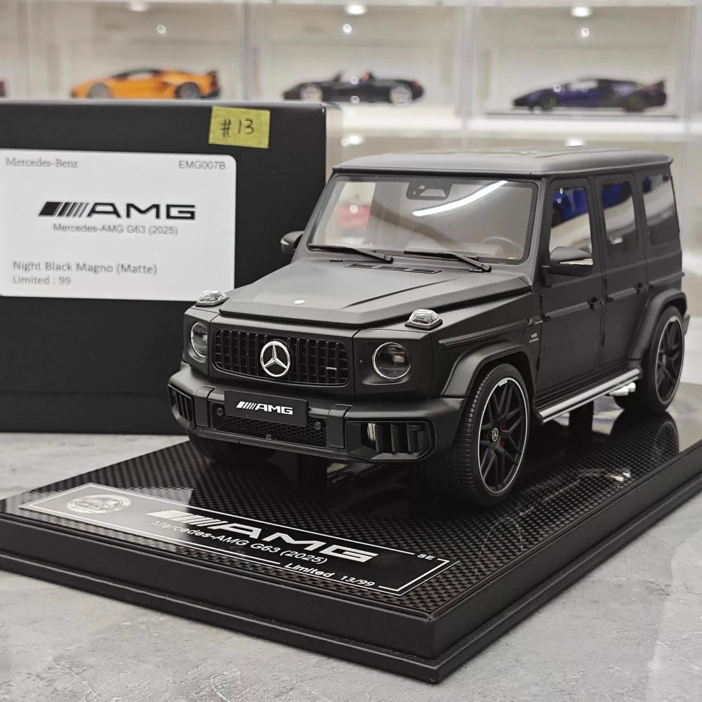 [Dino modello] 1:18 Mercedes-Benz 2025 G63 AMG opaco nero modellino di auto resina