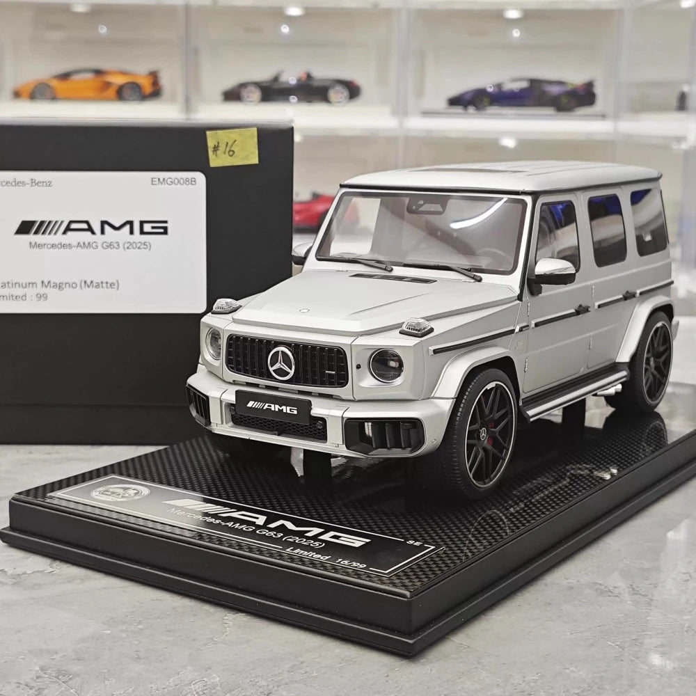 [Dino Model] 1:18 Mercedes-Benz 2025 G63 AMG Matte Silver Model Car Resin