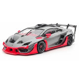 [DreamWalkers] 1:18 Lamborghini 2020 Huracan D661 Matte Gray & Red Model Car Resin