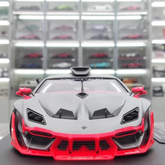[DreamWalkers] 1:18 Lamborghini 2020 Huracan D661 Matte Gray & Red Model Car Resin