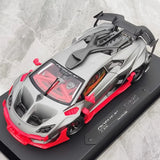 [DreamWalkers] 1:18 Lamborghini 2020 Huracan D661 Matte Gray & Red Model Car Resin