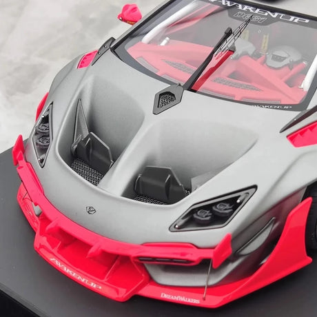 [DreamWalkers] 1:18 Lamborghini 2020 Huracan D661 Matte Gray & Red Model Car Resin