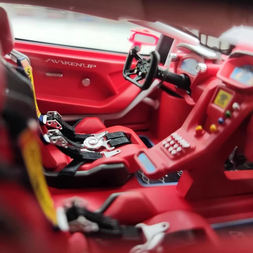 [DreamWalkers] 1:18 Lamborghini 2020 Huracan D661 Matte Gray & Red Model Car Resin