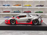[DreamWalkers] 1:18 Lamborghini 2020 Huracan P61 Roadster マット シルバー & レッド モデルカー レジン