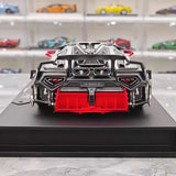 [DreamWalkers] 1:18 Lamborghini 2020 Huracan P61 Roadster マット シルバー & レッド モデルカー レジン