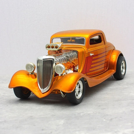 [ERTL] 1:18 Ford 1934 Hot Rod Gold Model Car Die-Cast