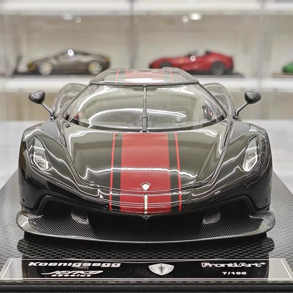 [FrontiArt] 1:18 Koenigsegg 2020 Jesko Absolut Glossy nero & rosso modellino di auto resina