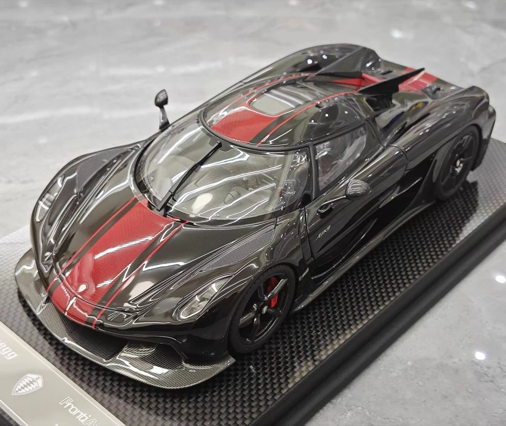 [FrontiArt] 1:18 Koenigsegg 2020 Jesko Absolut Glossy nero & rosso modellino di auto resina