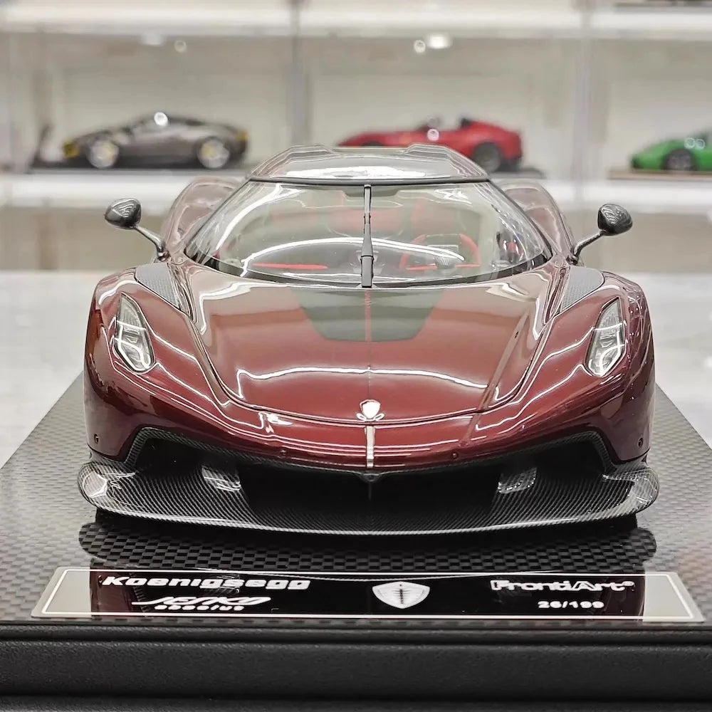 [FrontiArt] 1:18 Koenigsegg 2020 Jesko Absolut Glossy Wine modellino di auto resina