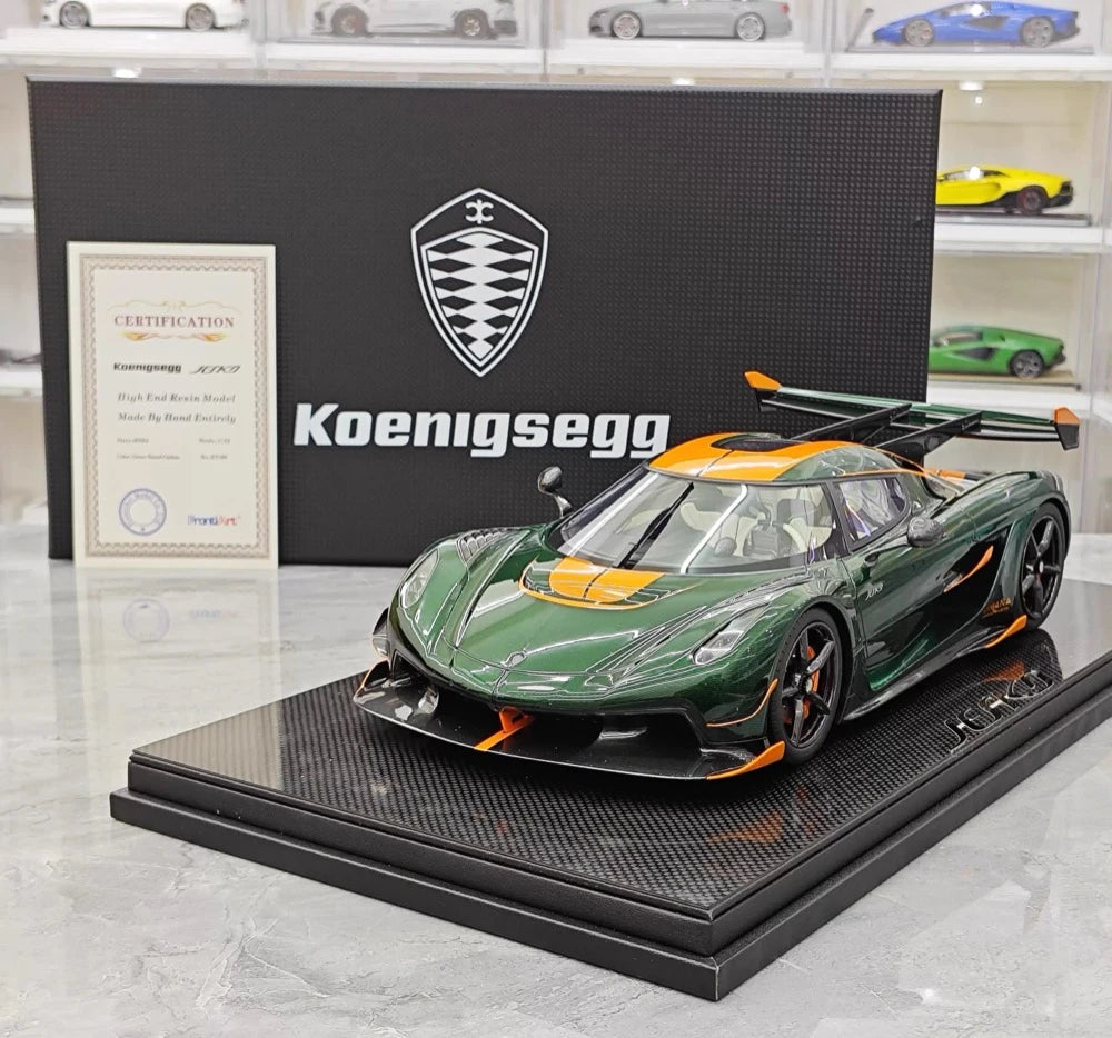 [FrontiArt] 1:18 Koenigsegg 2020 Jesko Attack Glossy Green & Orange Model Car Resin