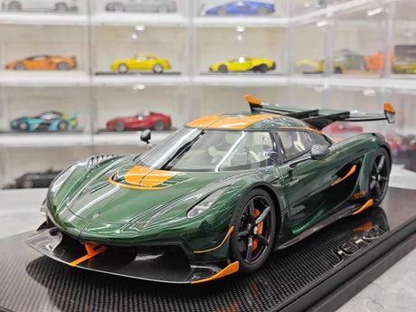 [FrontiArt] 1:18 Koenigsegg 2020 Jesko Attack Glossy Green & Orange Model Car Resin