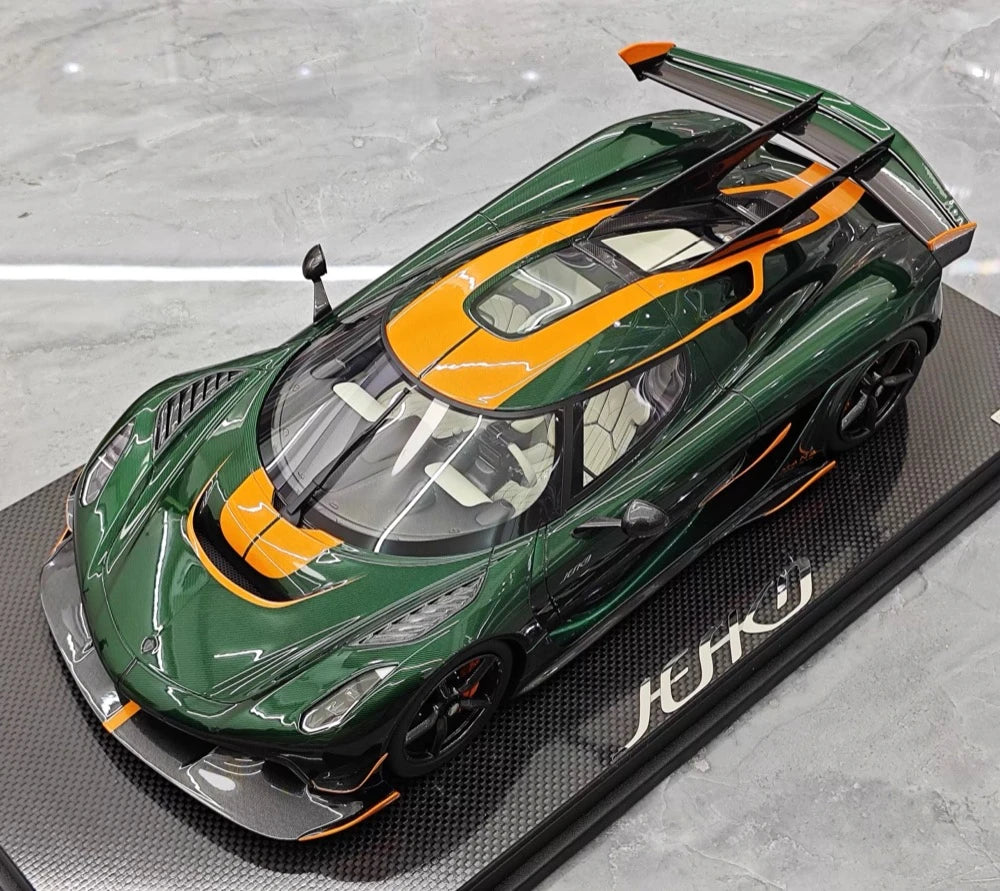 [FrontiArt] 1:18 Koenigsegg 2020 Jesko Attack Glossy Green & Orange Model Car Resin