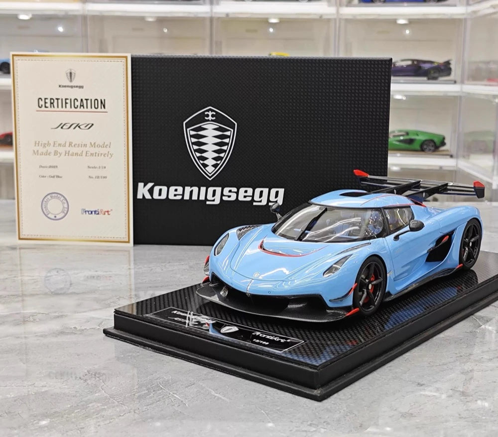 [FrontiArt] 1:18 Koenigsegg 2020 Jesko Attack Glossy Sky Blue Model Car Resin