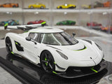 [FrontiArt] 1:18 Koenigsegg 2020 Jesko Attack Glossy White & Green Model Car Resin