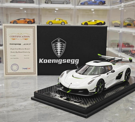 [FrontiArt] 1:18 Koenigsegg 2020 Jesko Attack Glossy White & Green Model Car Resin