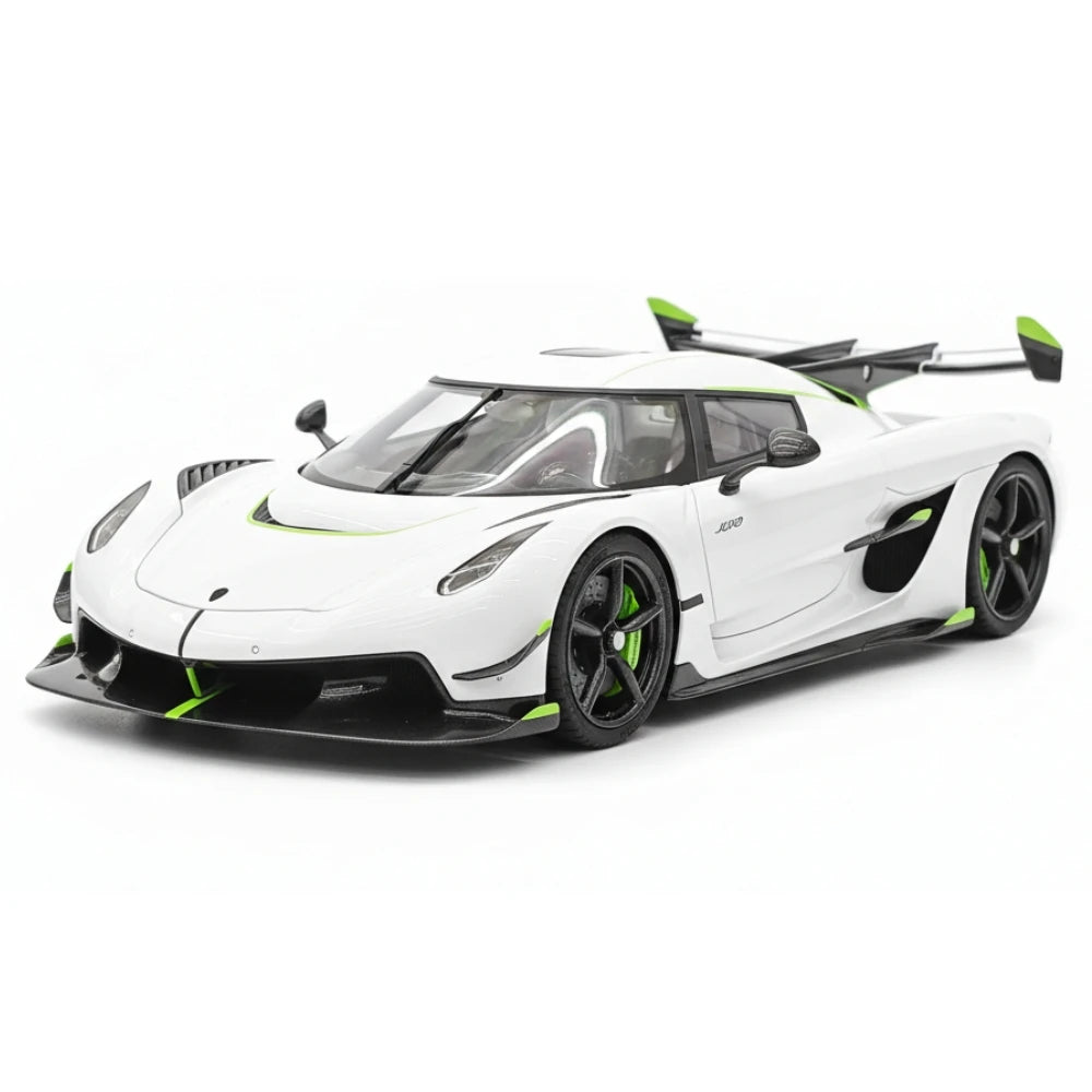 [FrontiArt] 1:18 Koenigsegg 2020 Jesko Attack Glossy bianco & verde modellino di auto resina
