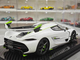 [FrontiArt] 1:18 Koenigsegg 2020 Jesko Attack Glossy White & Green Model Car Resin