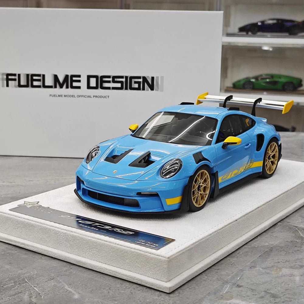 [FuelMe] 1:18 Porsche 2023 911 GT3 RS Blue Model Car Resin