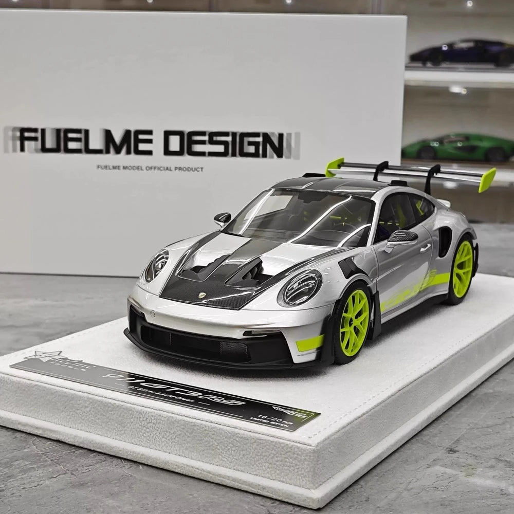 [FuelMe] 1:18 Porsche 2023 911 GT3 RS Silver Model Car Resin
