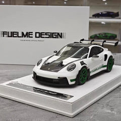 [FuelMe] 1:18 Porsche 2023 911 GT3 RS blanc & vert Hub voiture miniature Resin