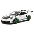 [FuelMe] 1:18 Porsche 2023 911 GT3 RS White & Green Hub Model Car Resin