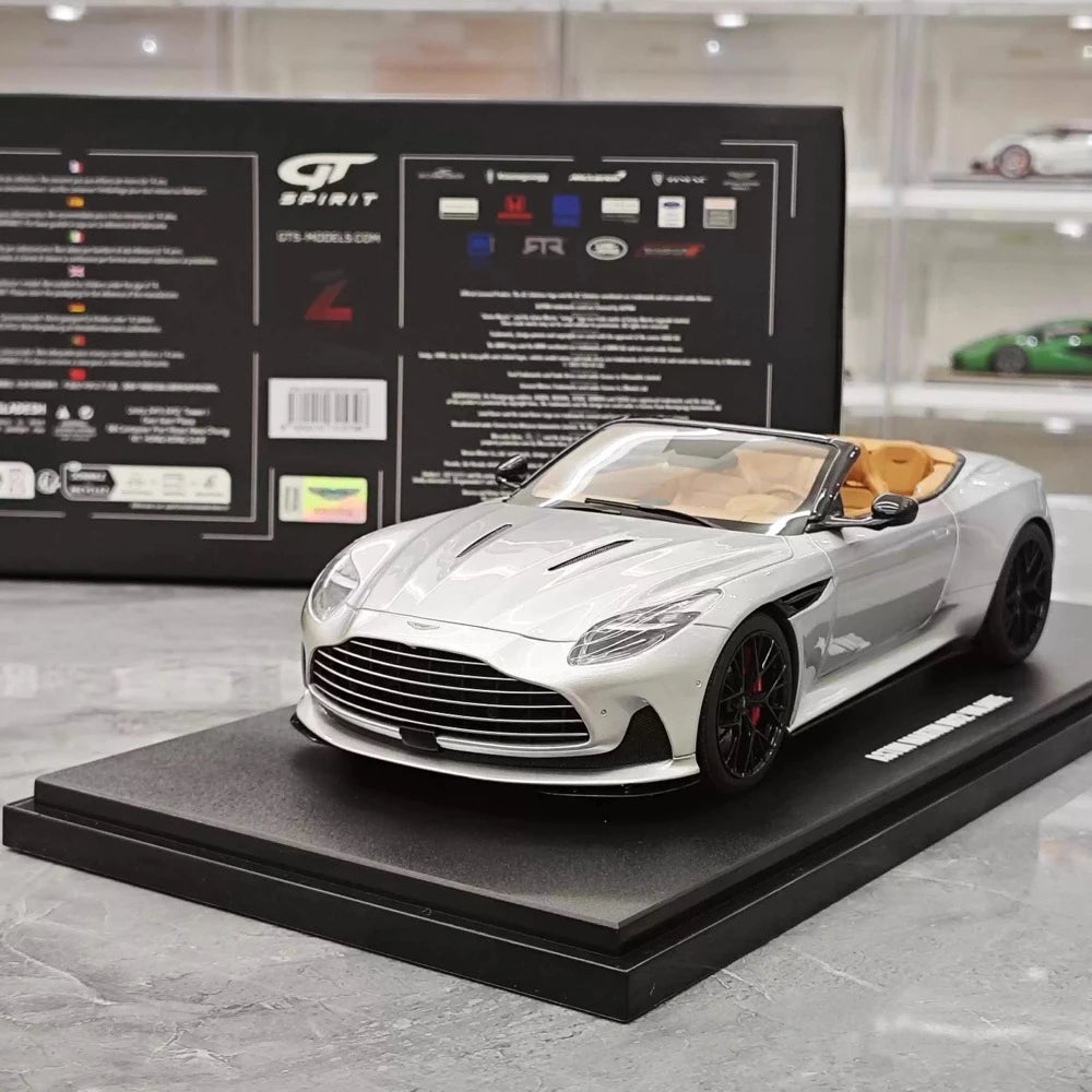 [GT Spirit] 1:18 Aston Martin 2023 DB12 Volante Silver Model Car Resin