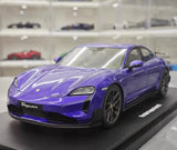 [GT Spirit] 1:18 Porsche 2025 Taycan Turbo GT viola modellino di auto resina