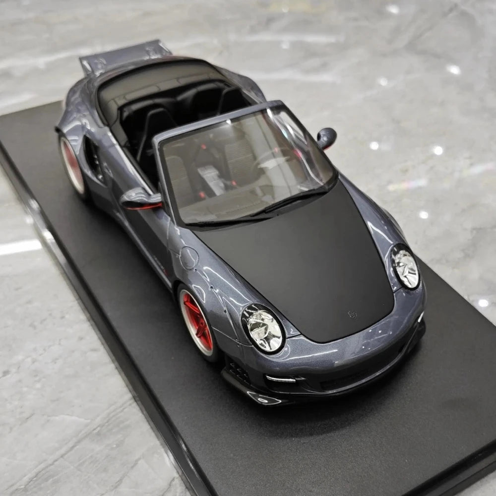 [GT Spirit] 1:18 Porsche 2016 911 LBWK 997 Cabriolet Gray Model Car Resin