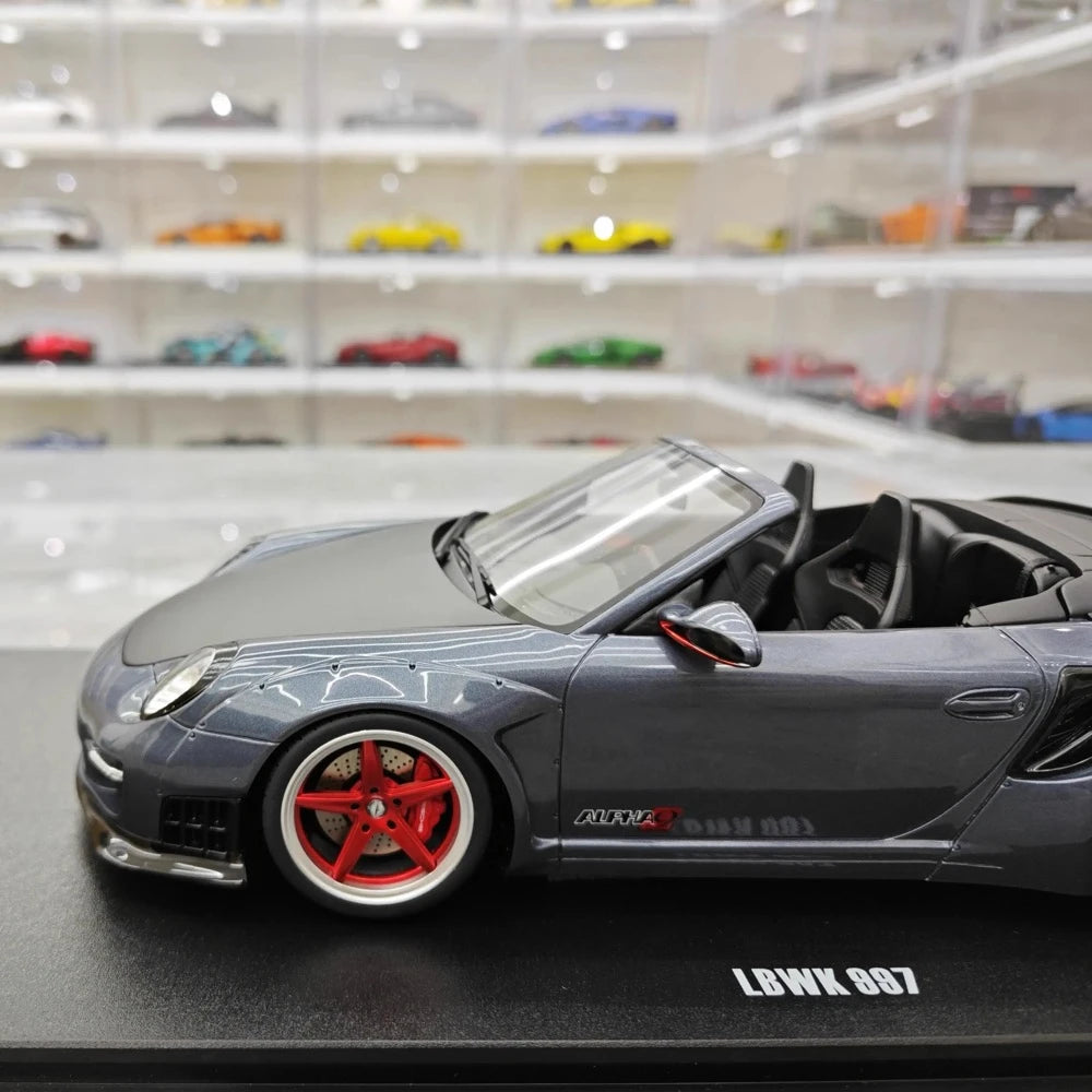 [GT Spirit] 1:18 Porsche 2016 911 LBWK 997 Cabriolet Gray Model Car Resin