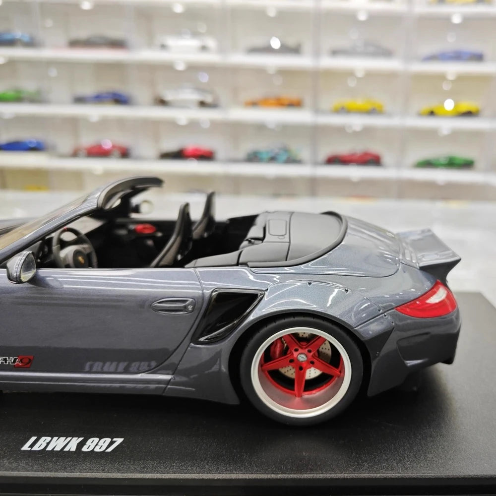 [GT Spirit] 1:18 Porsche 2016 911 LBWK 997 Cabriolet Gray Model Car Resin