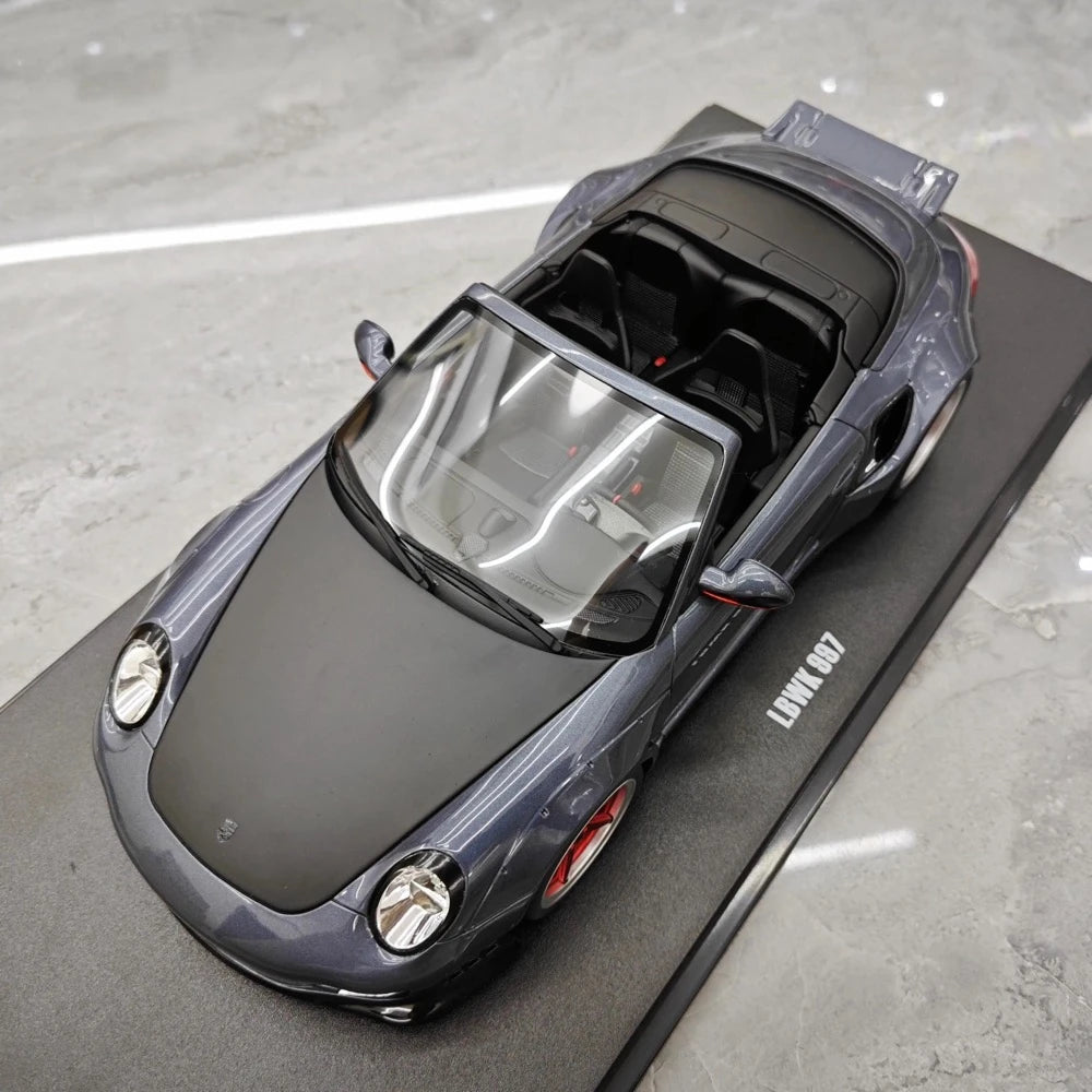 [GT Spirit] 1:18 Porsche 2016 911 LBWK 997 Cabriolet Gray Model Car Resin