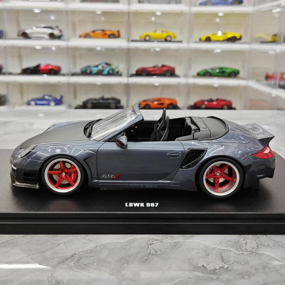 [GT Spirit] 1:18 Porsche 2016 911 LBWK 997 Cabriolet Gray Model Car Resin
