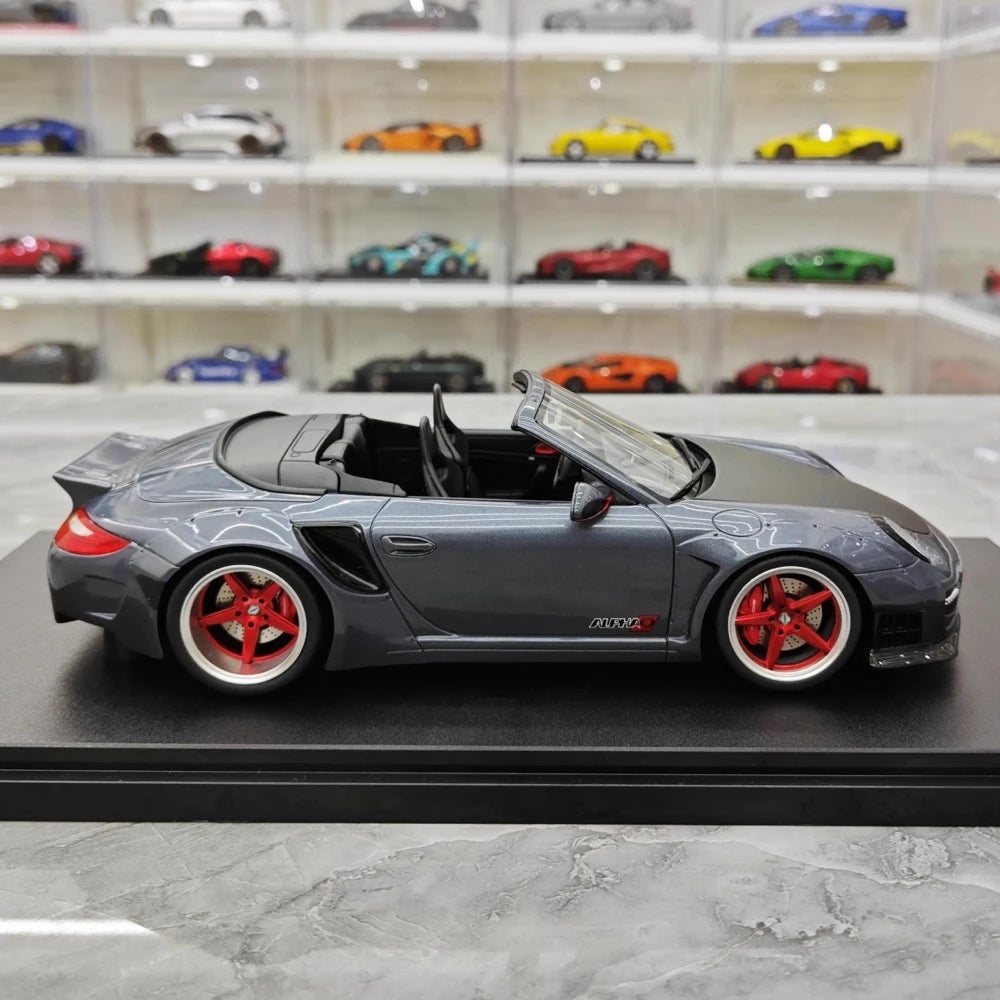 [GT Spirit] 1:18 Porsche 2016 911 LBWK 997 Cabriolet Gray Model Car Resin