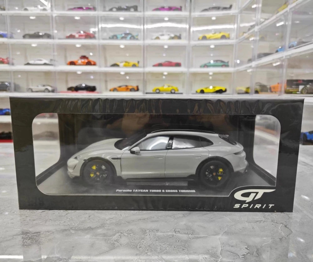 [GT Spirit] 1:18 Porsche 2021 Taycan Cross Turismo Turbo S Gray Model Car Resin