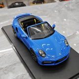 [GT Spirit] 1:18 Porsche 2023 911 992 Turbo S Cabriolet Blue Model Car Resin