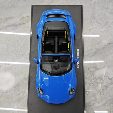[GT Spirit] 1:18 Porsche 2023 911 992 Turbo S Cabriolet Blue Model Car Resin
